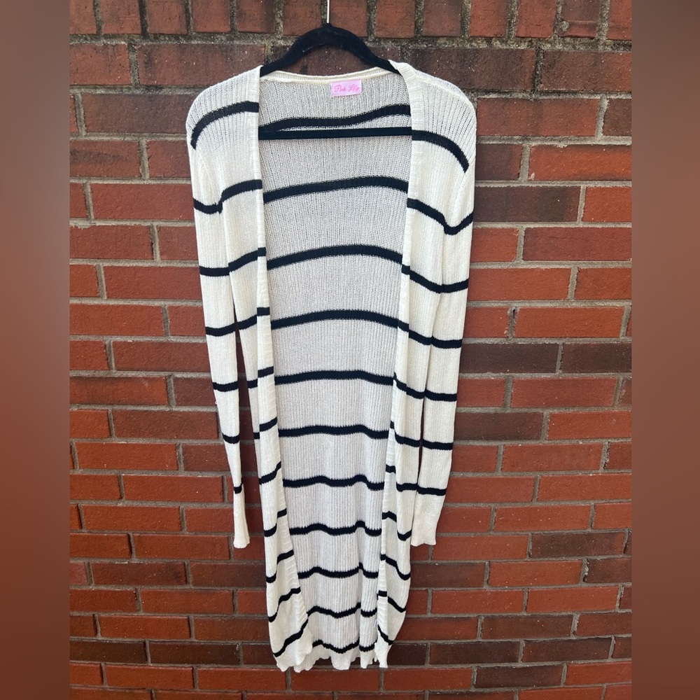 NWOT Pink Lily Striped Cardigan